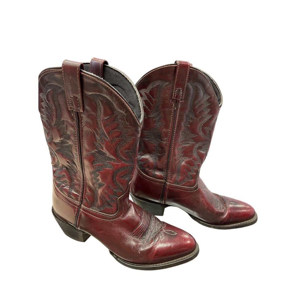 Laredo mens brown leather western mid calf boots sz 9.5D SKU 9947 - Picture 3 of 15